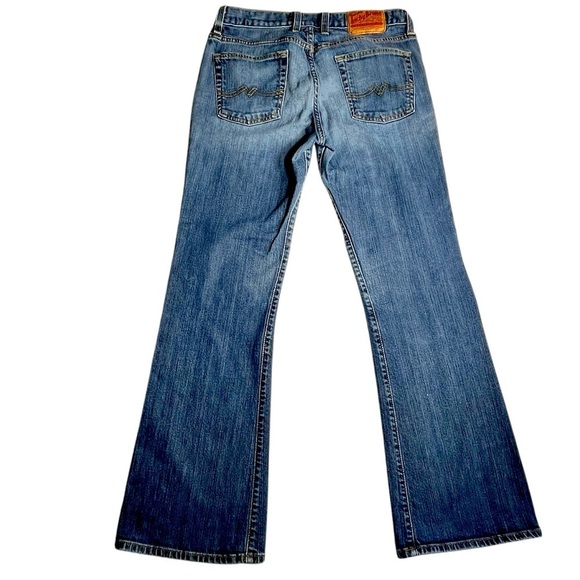 Lucky Brand Mid Rise Flare Leg Gene Montesano Denim Jeans Women’s 8/29 - Picture 2 of 12